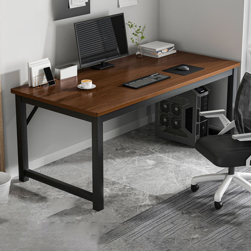 Contemporary Rectangle Engineered Wood Desk H-Shape Base Desk for Home Office