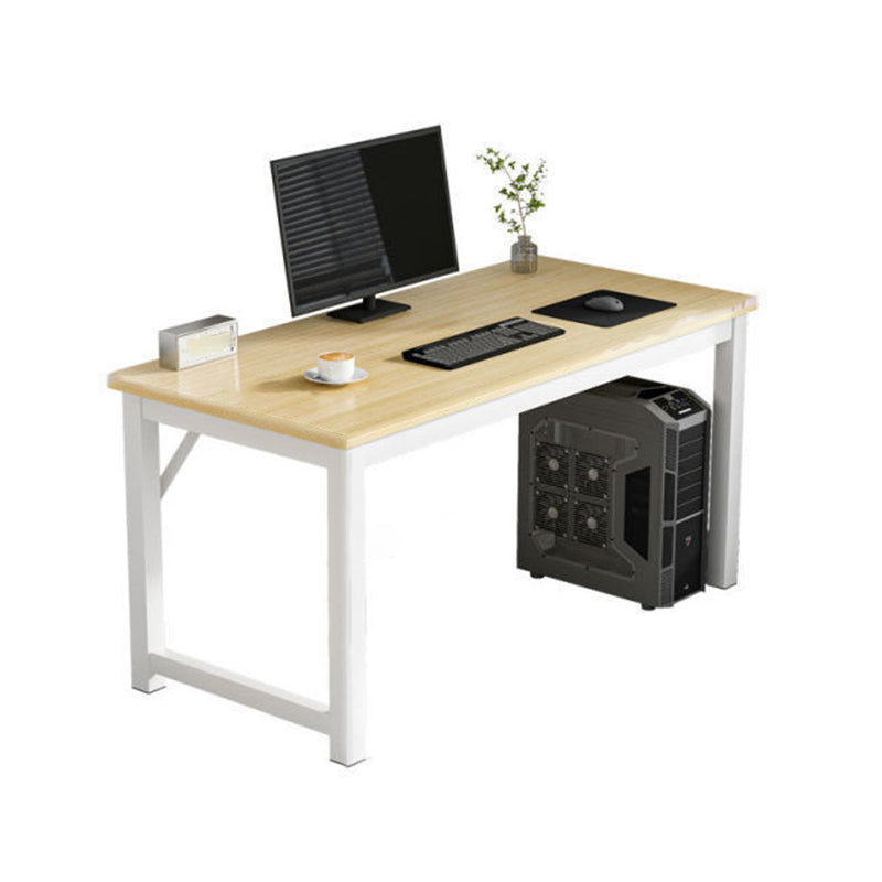 Contemporary Rectangle Engineered Wood Desk H-Shape Base Desk for Home Office