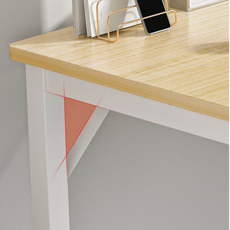 Contemporary Rectangle Engineered Wood Desk H-Shape Base Desk for Home Office