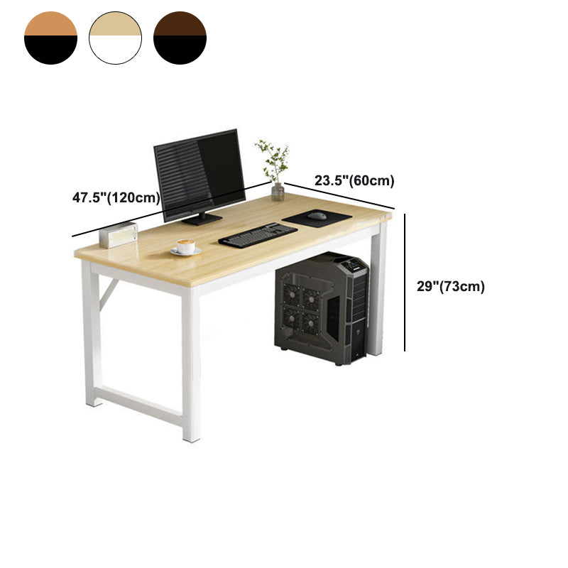 Contemporary Rectangle Engineered Wood Desk H-Shape Base Desk for Home Office