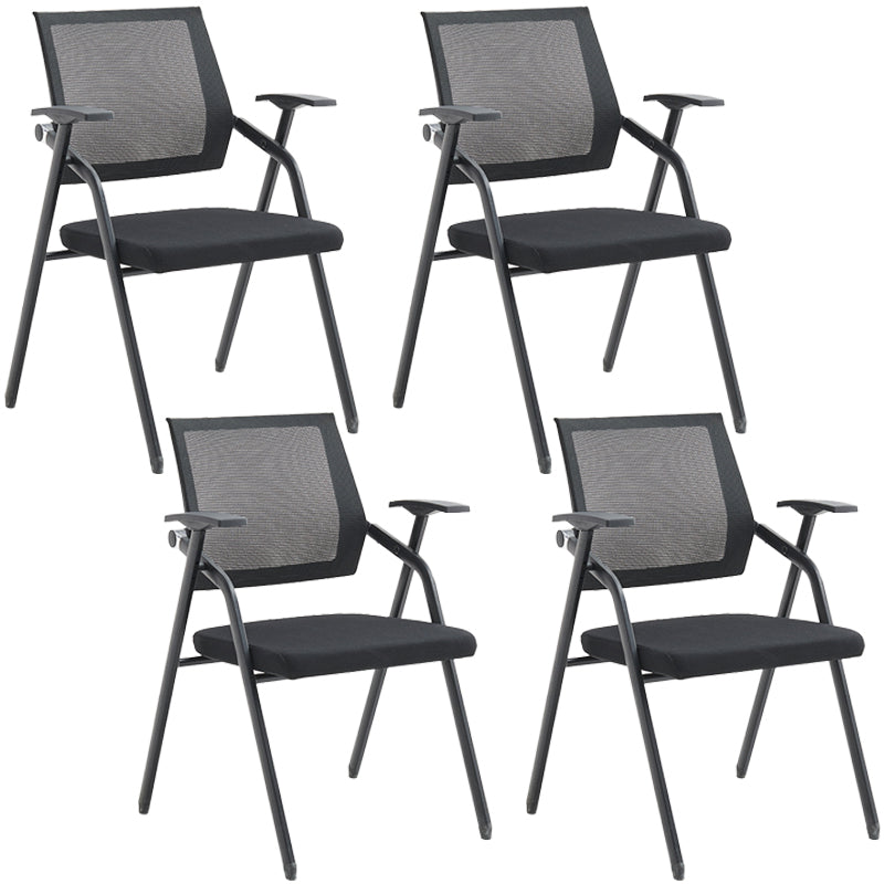 Mesh Mid Back Conference Chair Contemporary Fixed Arms Folding Chair