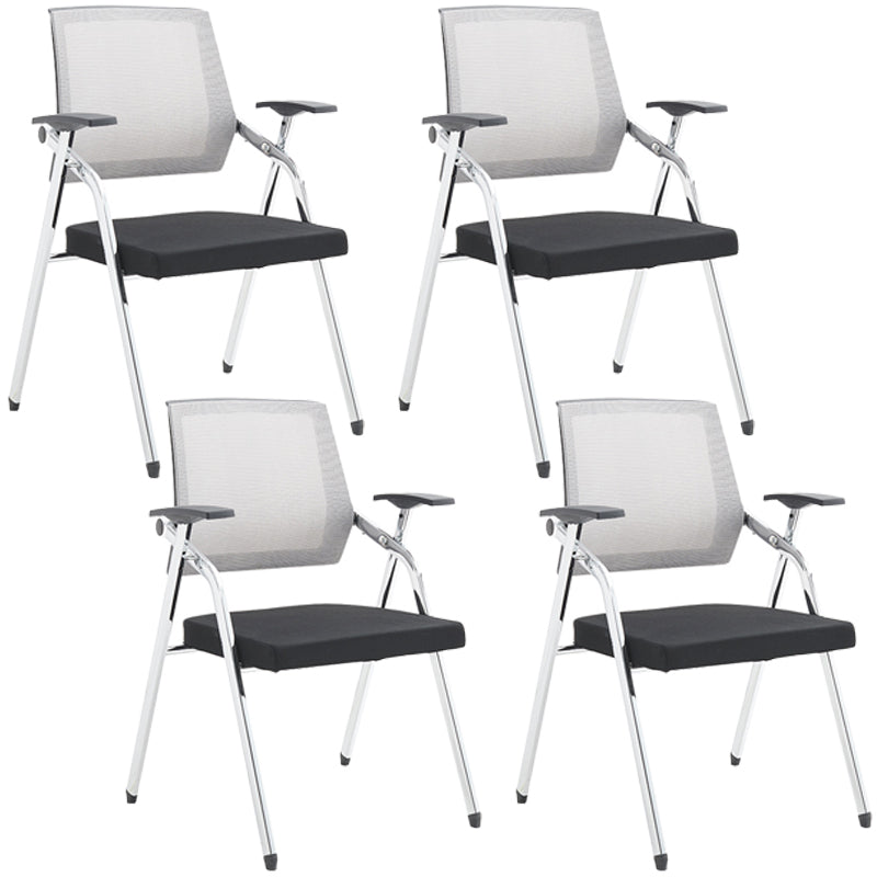 Mesh Mid Back Conference Chair Contemporary Fixed Arms Folding Chair