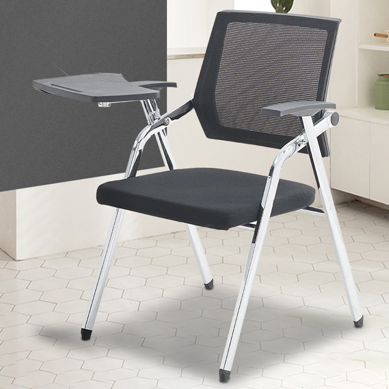 Mesh Mid Back Conference Chair Contemporary Fixed Arms Folding Chair