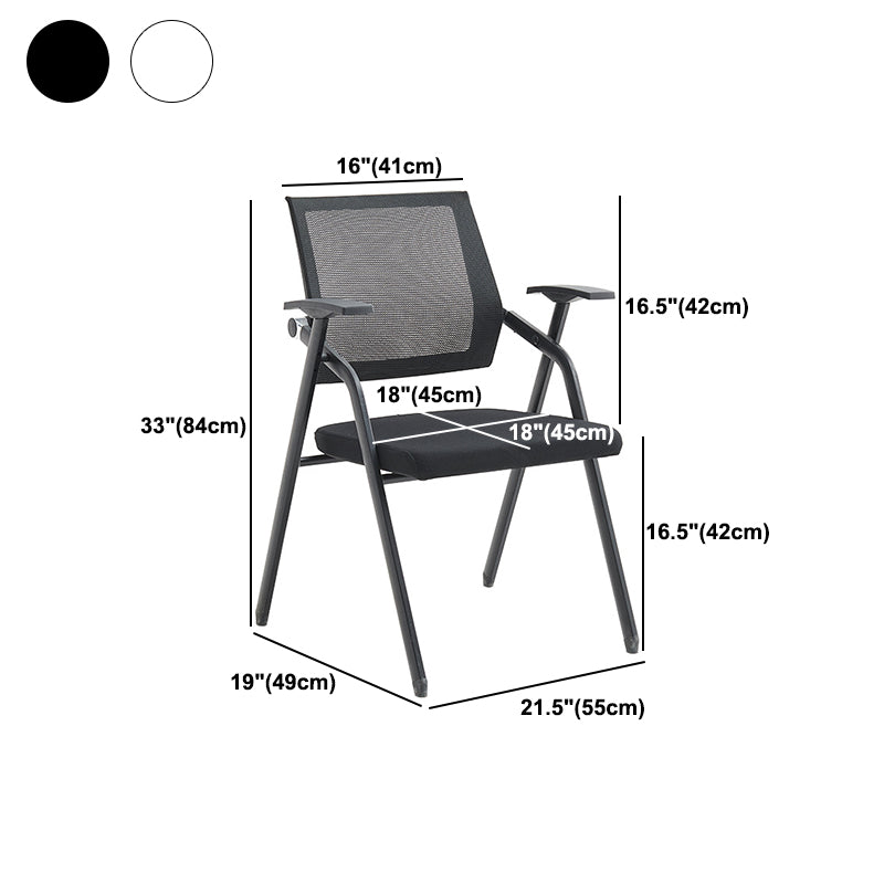 Mesh Mid Back Conference Chair Contemporary Fixed Arms Folding Chair