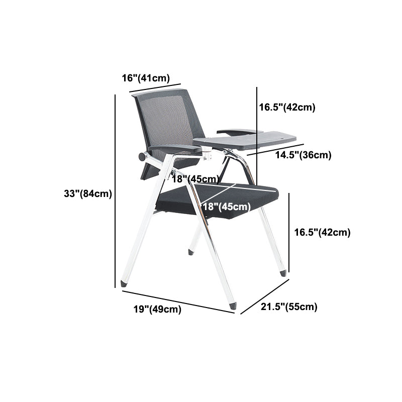 Mesh Mid Back Conference Chair Contemporary Fixed Arms Folding Chair