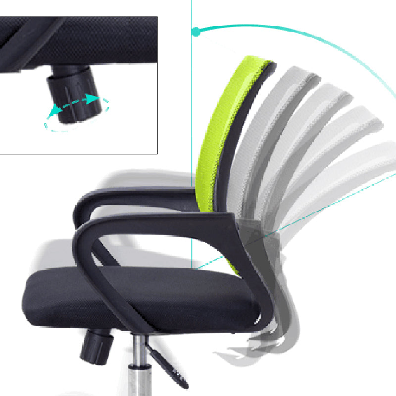 Fixed Arm Task Chair Modern Mid Back Working Chair with Wheels for Office