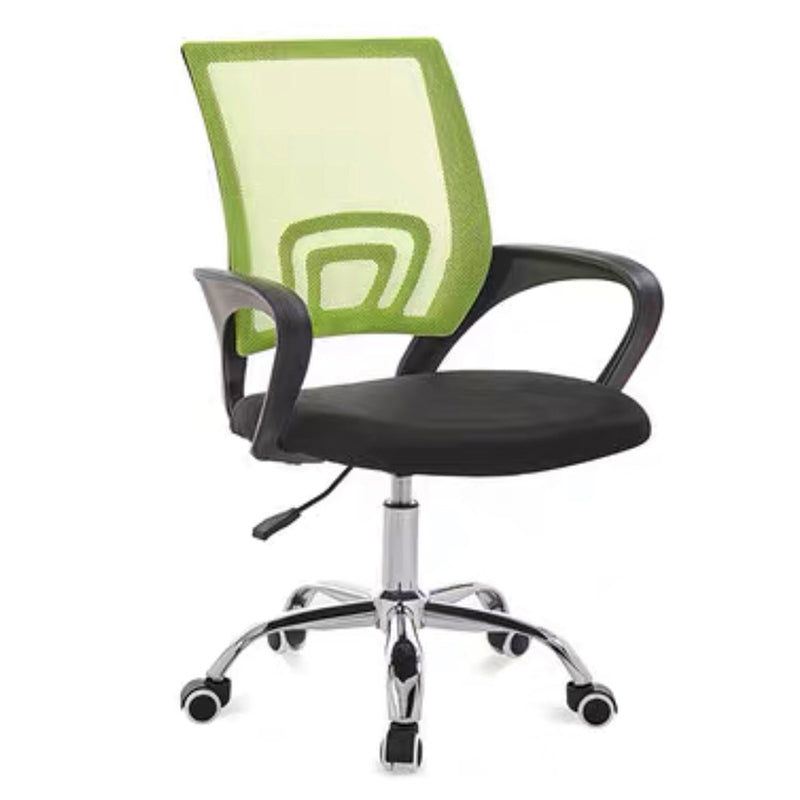 Fixed Arm Task Chair Modern Mid Back Working Chair with Wheels for Office