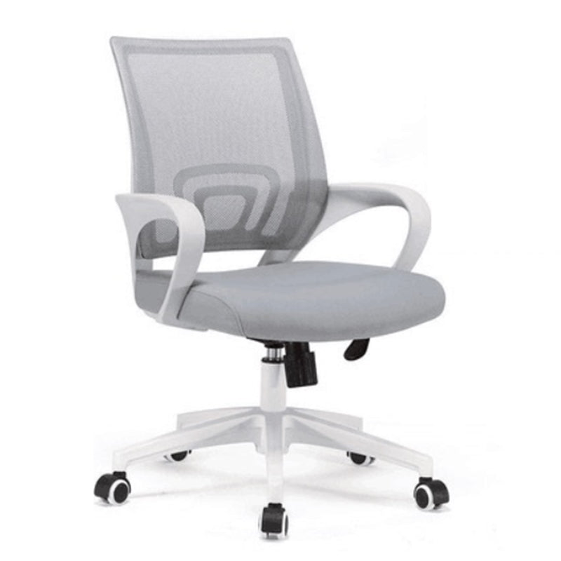 Fixed Arm Task Chair Modern Mid Back Working Chair with Wheels for Office