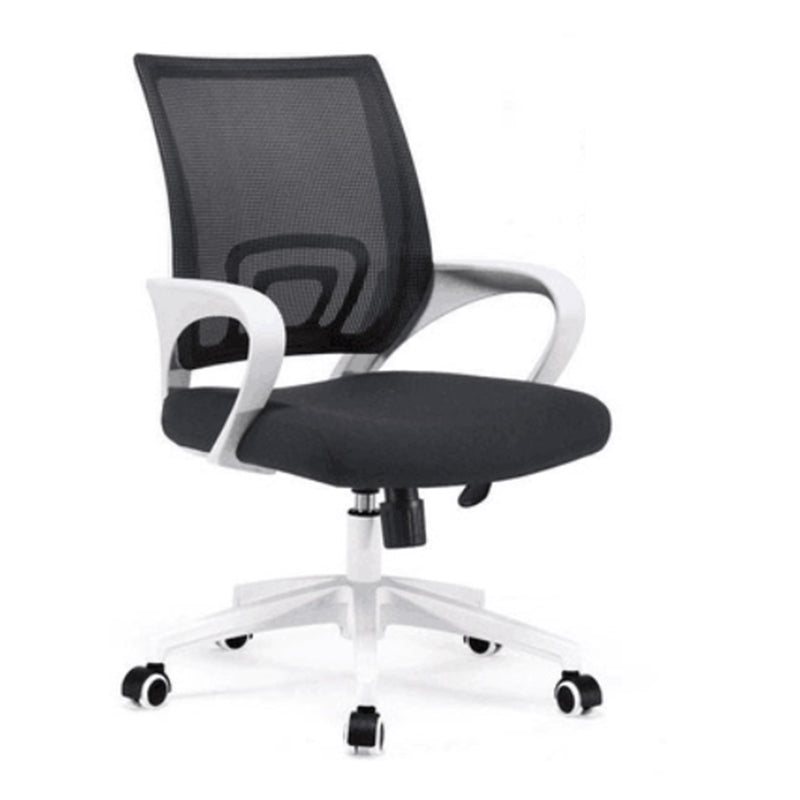 Fixed Arm Task Chair Modern Mid Back Working Chair with Wheels for Office