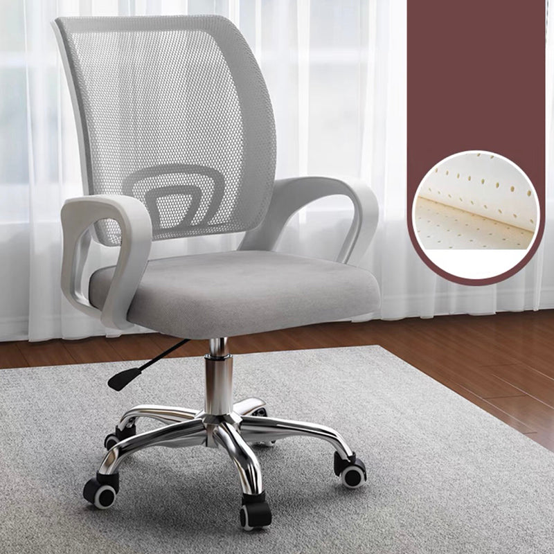 Fixed Arm Task Chair Modern Mid Back Working Chair with Wheels for Office