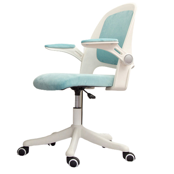 Mid Back Swivel Chair Home Padded Arms Office Chair with Wheels