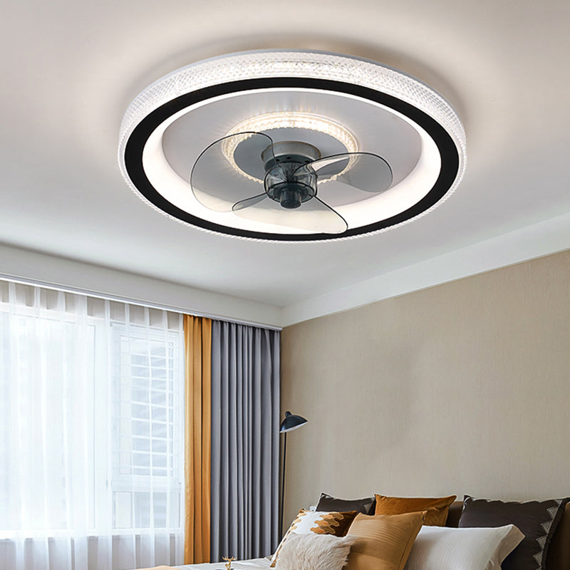 Nordic Style LED Fan Light Metal Round Flush Mount Light for Living Room