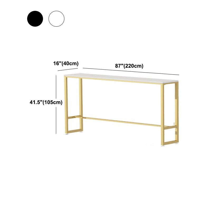 Glam Style Bar Table 42-inch Height Artificial Marble Top Bistro Table with Pedal