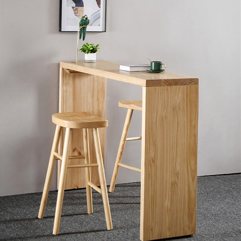 Pine Wood Bar Table Contemporary Bar Table with Wood Pedestal