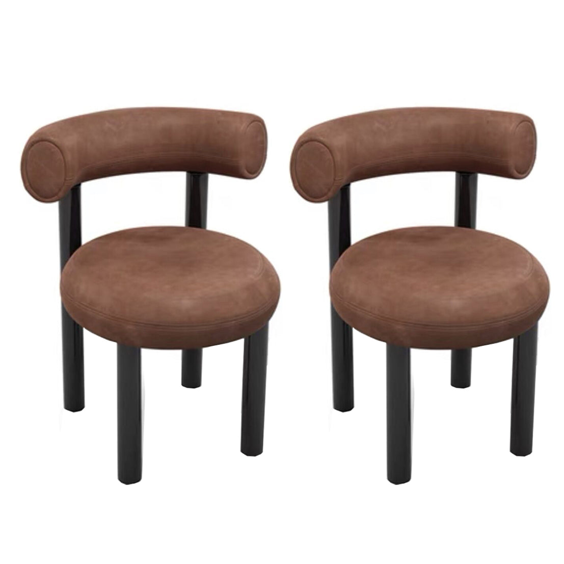 Contemporary Open Back Side Chair Velvet Upholstered Dining Side Chair