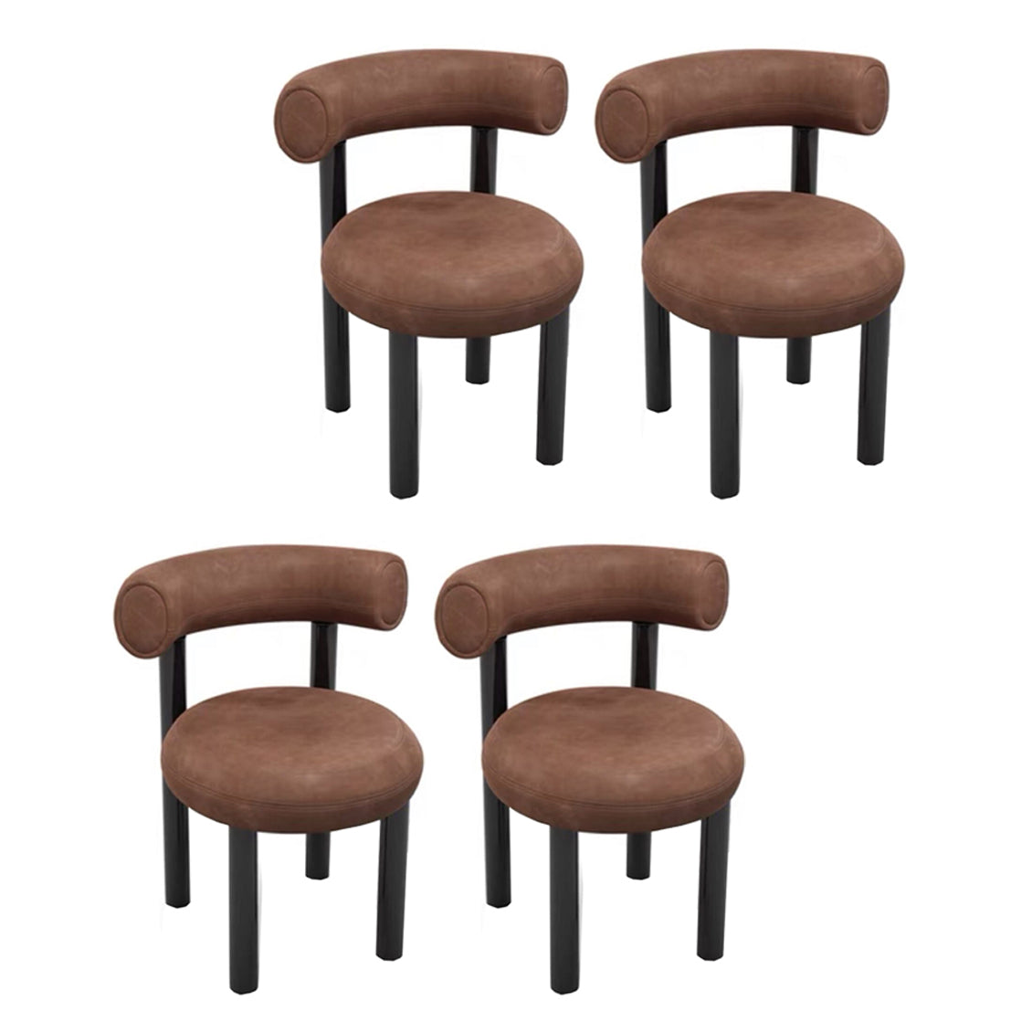 Contemporary Open Back Side Chair Velvet Upholstered Dining Side Chair