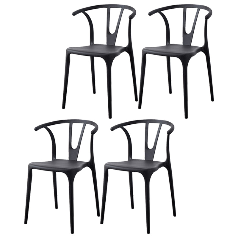 Scandinavian Plastic Armless Chair Indoor-Outdoor Windsor Back Chair