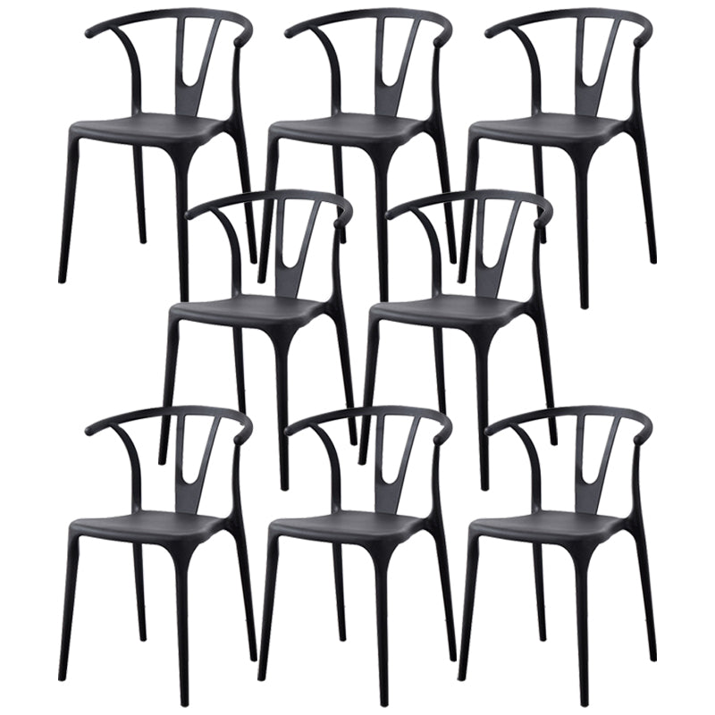 Scandinavian Plastic Armless Chair Indoor-Outdoor Windsor Back Chair