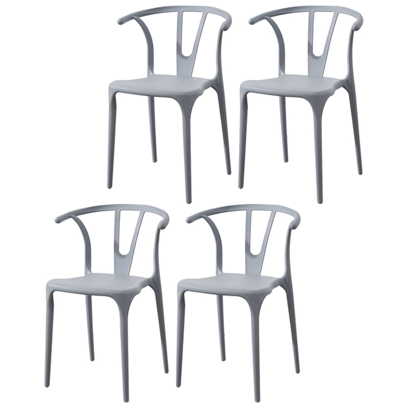 Scandinavian Plastic Armless Chair Indoor-Outdoor Windsor Back Chair