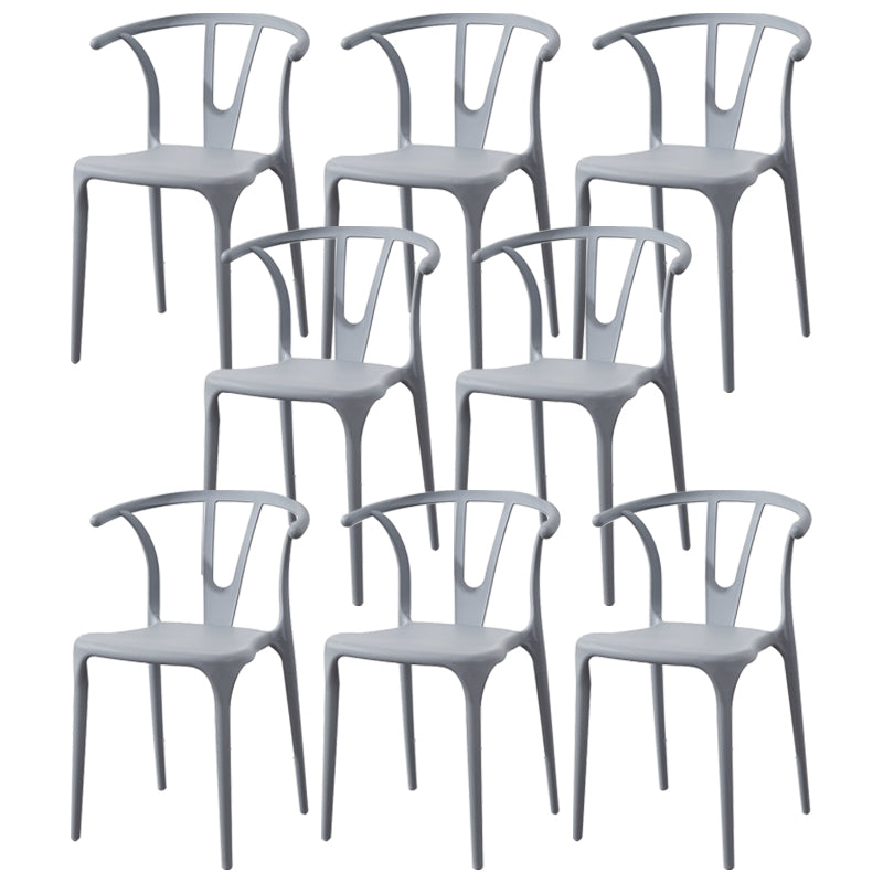 Scandinavian Plastic Armless Chair Indoor-Outdoor Windsor Back Chair