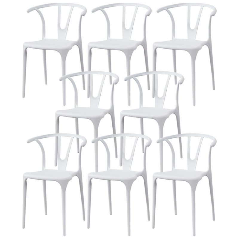 Scandinavian Plastic Armless Chair Indoor-Outdoor Windsor Back Chair