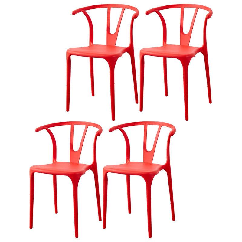 Scandinavian Plastic Armless Chair Indoor-Outdoor Windsor Back Chair