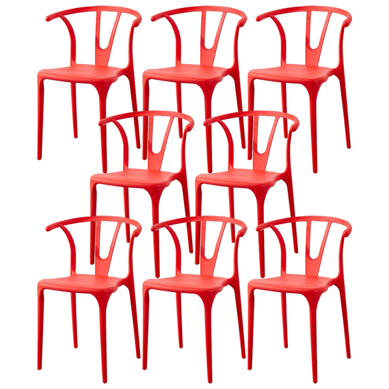 Scandinavian Plastic Armless Chair Indoor-Outdoor Windsor Back Chair