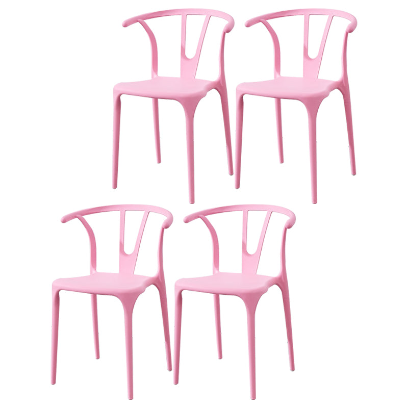 Scandinavian Plastic Armless Chair Indoor-Outdoor Windsor Back Chair