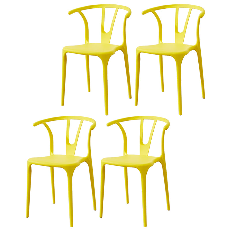 Scandinavian Plastic Armless Chair Indoor-Outdoor Windsor Back Chair