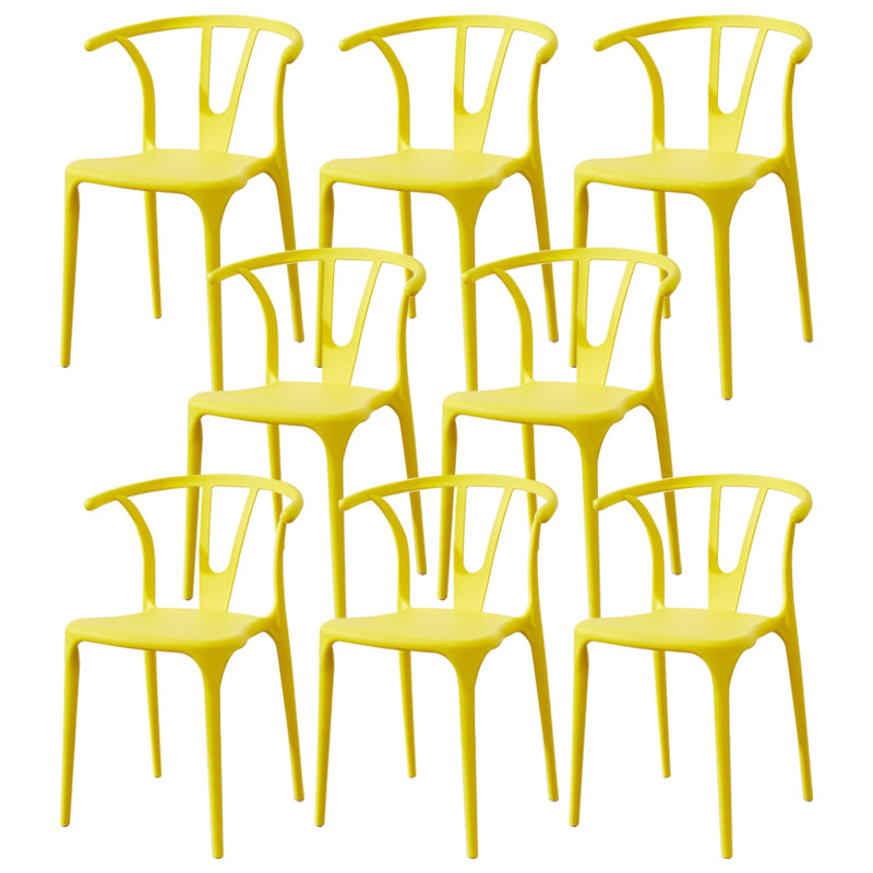 Scandinavian Plastic Armless Chair Indoor-Outdoor Windsor Back Chair