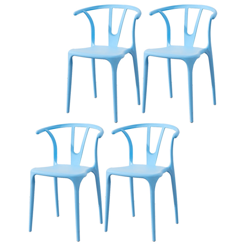 Scandinavian Plastic Armless Chair Indoor-Outdoor Windsor Back Chair