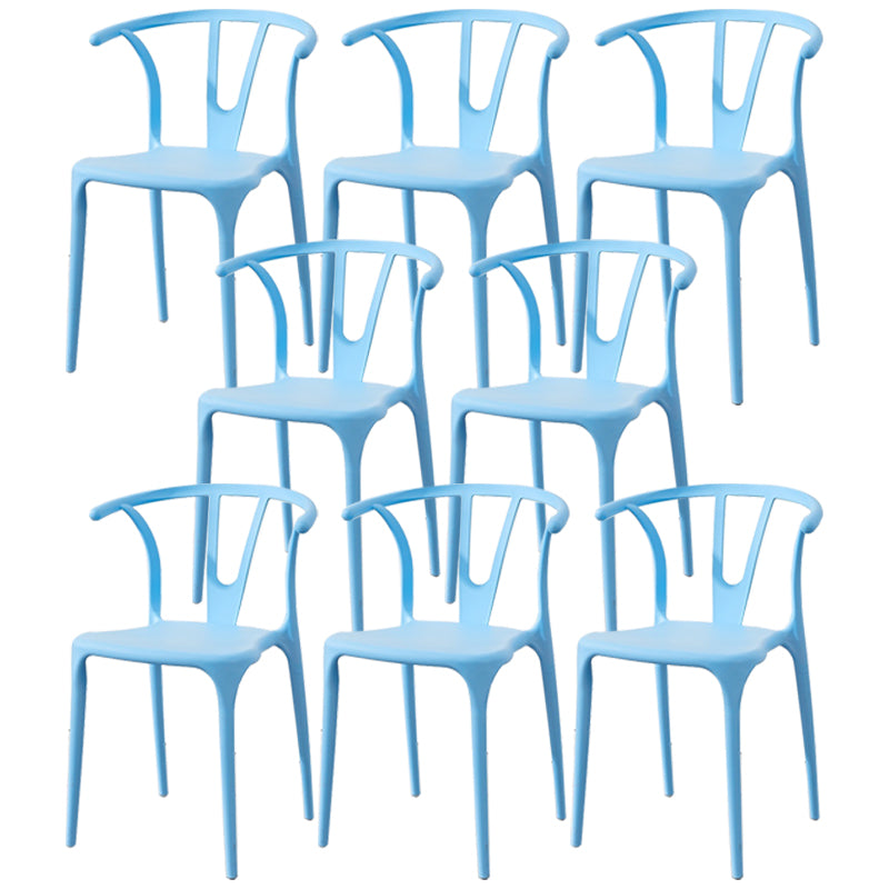 Scandinavian Plastic Armless Chair Indoor-Outdoor Windsor Back Chair