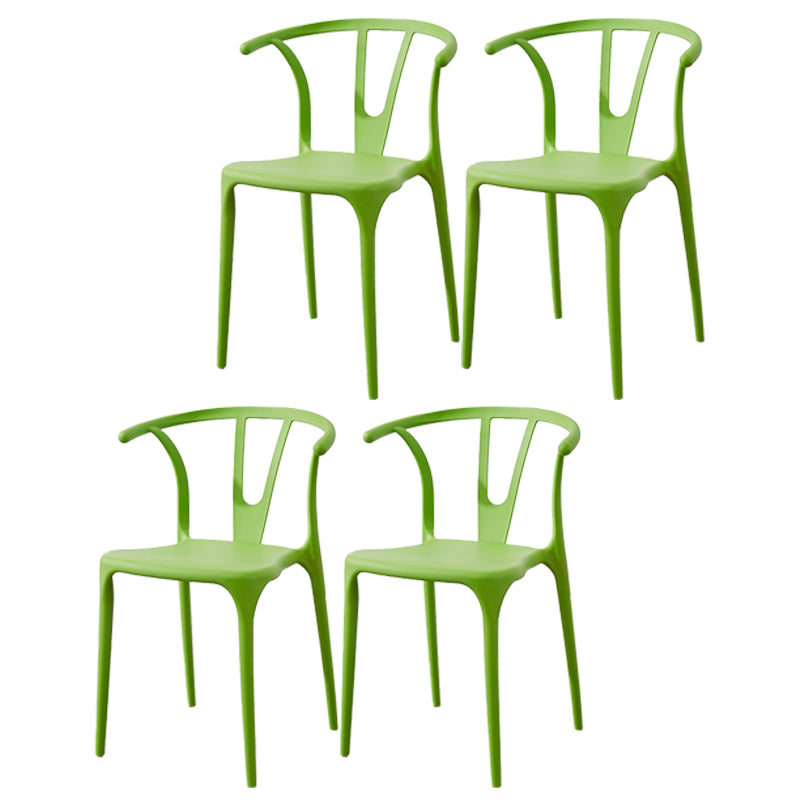 Scandinavian Plastic Armless Chair Indoor-Outdoor Windsor Back Chair