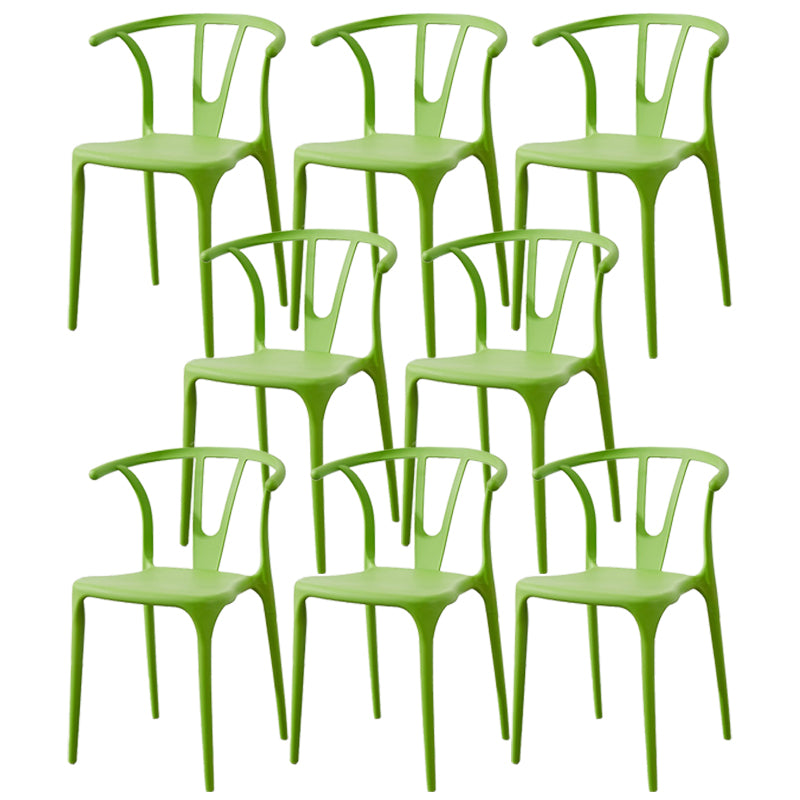 Scandinavian Plastic Armless Chair Indoor-Outdoor Windsor Back Chair