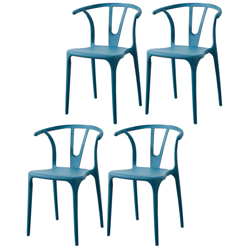 Scandinavian Plastic Armless Chair Indoor-Outdoor Windsor Back Chair