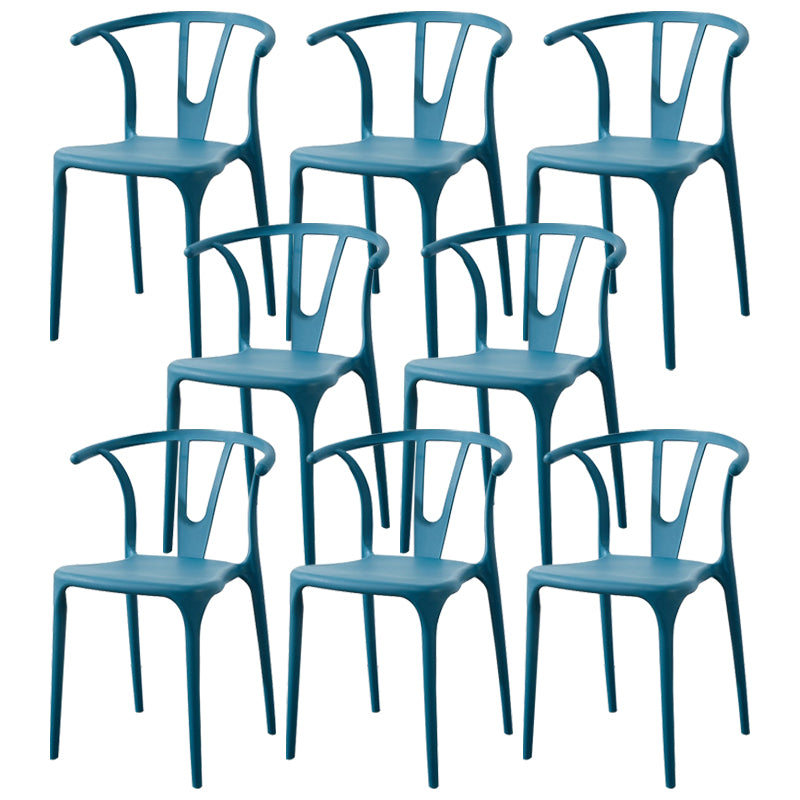 Scandinavian Plastic Armless Chair Indoor-Outdoor Windsor Back Chair