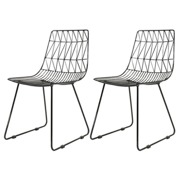 Contemporary Style Cross Back Chair Metal Dining Chair for Indoor