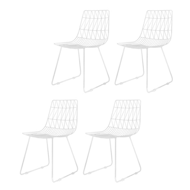 Contemporary Style Cross Back Chair Metal Dining Chair for Indoor