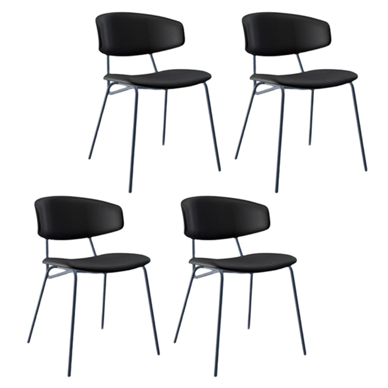 Industrial Dining Room Side Chairs Faux Leather Open Chair for Kitchen