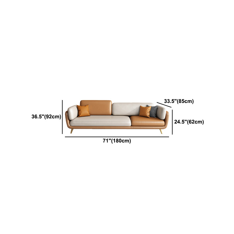 Genuine Leather Standard Flared Sofa 33.46" D x 36.22" H Sofa