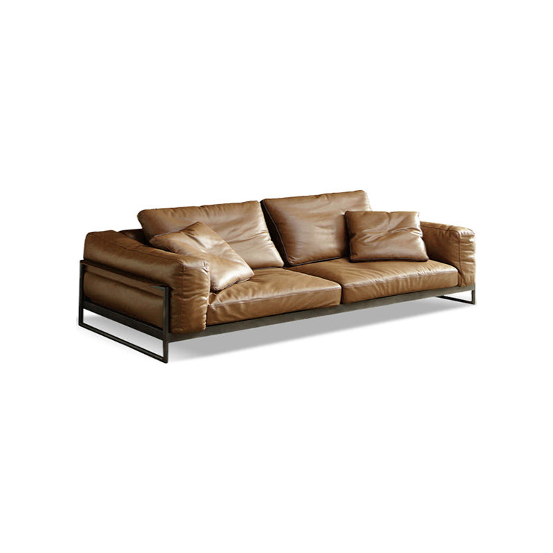 Square Arm Sofa  Modern Sofa 38.58" D x 34.64" H Sofa with  Pillow