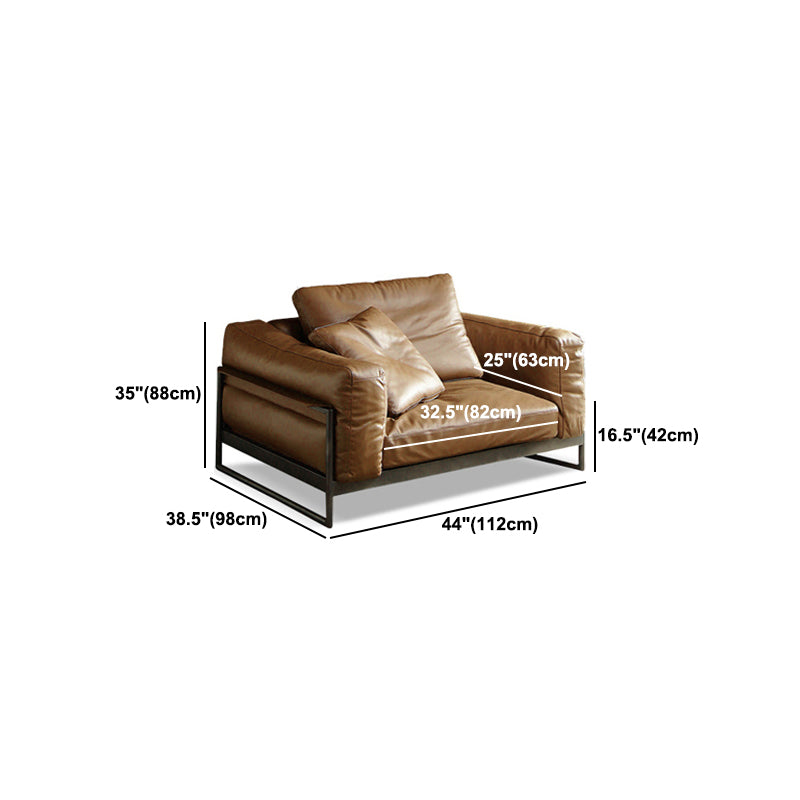 Square Arm Sofa  Modern Sofa 38.58" D x 34.64" H Sofa with  Pillow