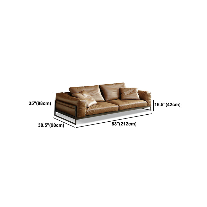 Square Arm Sofa  Modern Sofa 38.58" D x 34.64" H Sofa with  Pillow