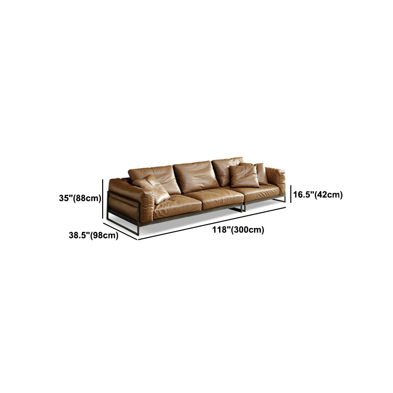 Square Arm Sofa  Modern Sofa 38.58" D x 34.64" H Sofa with  Pillow