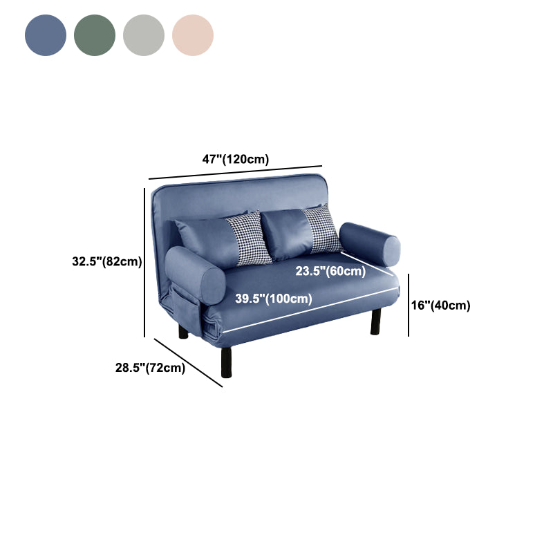 Modern Faux Leather Sofa   28.34" D x 32.28" H Recessed Arm Sofa