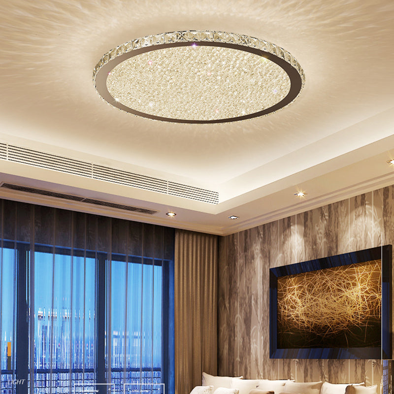 1 Light Round Flush Ceiling Lights Modern Style Metal Flush Mount Lights