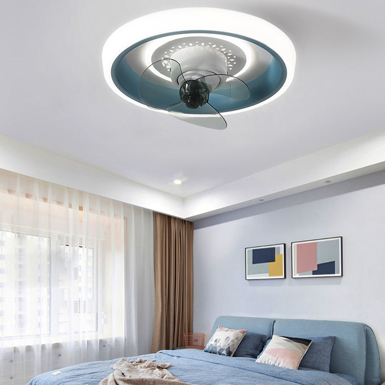 Minimalist Ceiling Fan Light Metal LED Ceiling Flush Mount for Bedroom