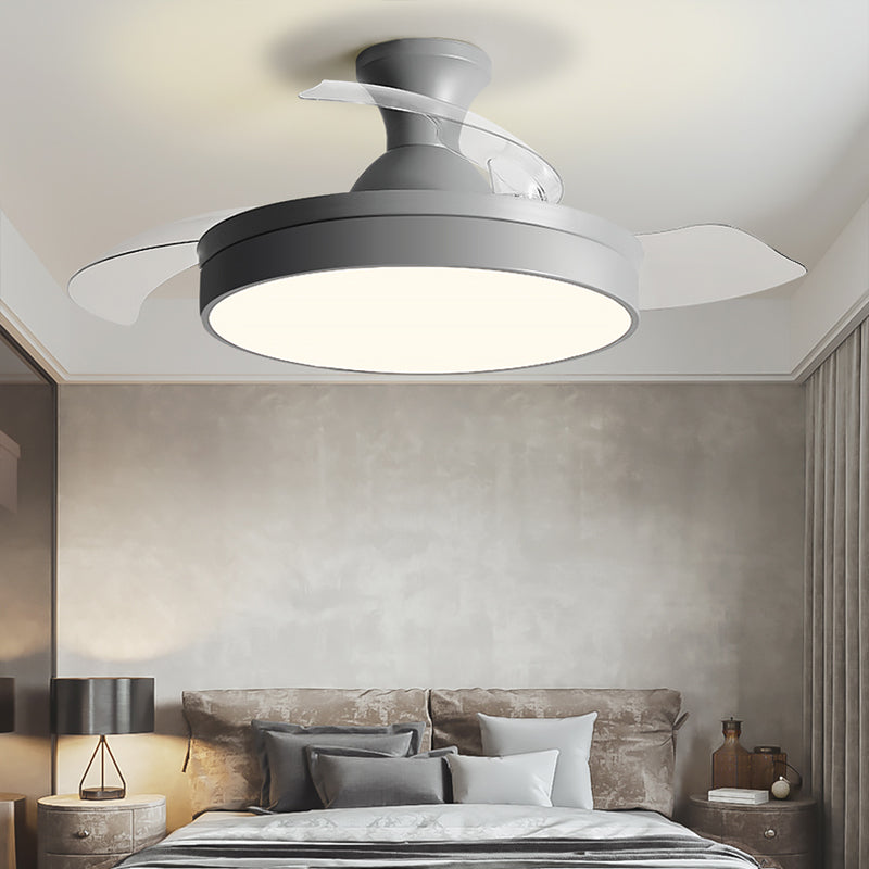 Kids Style Round Ceiling Fan Lamp Metal 1 Light Ceiling Fan Lighting for Living Room