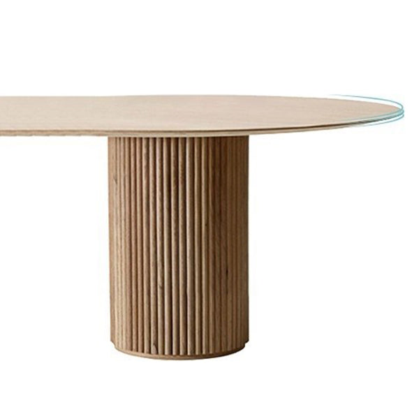 Oval Dining Table Solid Wood Contemporary Dinner Table for Kitchen