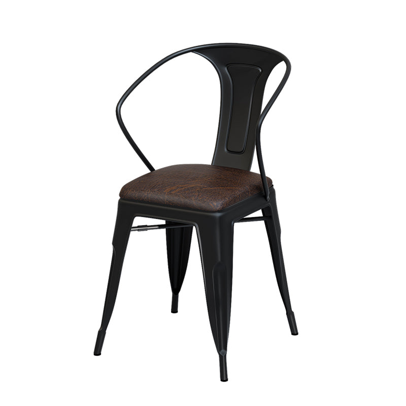 Slat Back Stackable Side Chair Industrial Style Dining Side Chair